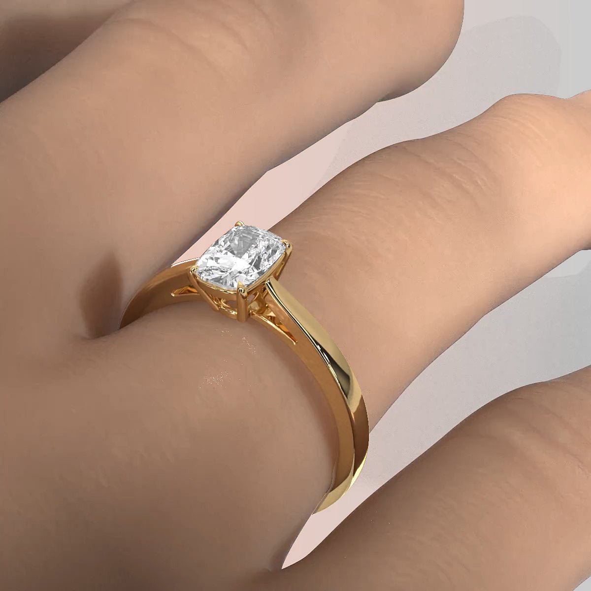 Lab Grown Diamond IGI Certified 4 Prong Solitaire Engagement Ring 4g Setting 1.00 Ctw.